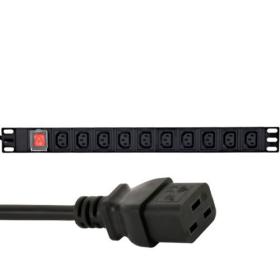 Energenie Power Distribution Unit (Pdu), 10PCs C13 Sockets, 1U, 16A, C19 Plug 2M Cable