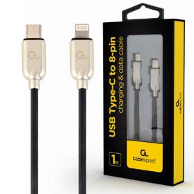 Cablexpert USB Type-C To 8-Pin 18W Charging and Data Cable 1M Black Retail Pack