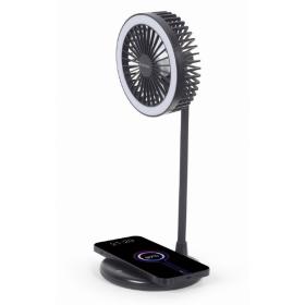 Gembird Desktop Fan with Led Lamp and Wireless Charger