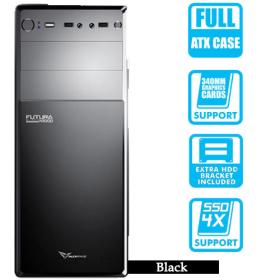 Alcatroz PC Case with Psu 450W Futura Black N1000 Black, FUTURA1000B