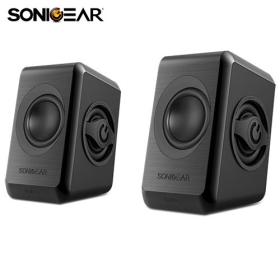 Sonic Gears USB Powered Quad Bass Speakers 2,0 Black Cool Greυ, QUATRO2BCG