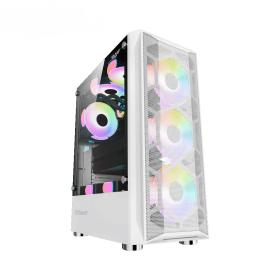 Armaggeddon Gaming PC Case Dual Chamber with 3 Argb Fans Tritron 2 White, TRITRON2-W