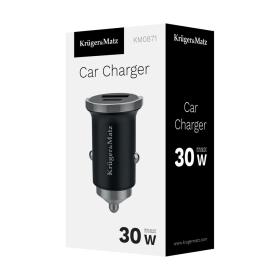 Φορτιστής αυτοκινήτου 30W USB A - USB C Krugerk&#039;Matz, KM0871