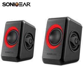 Sonic Gears USB Powered Quad Bass Speakers 2,0 Black Festive Red, QUATRO2BFR