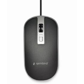 Gembird USB Wired Optical Mouse Black/Silver, MUS-4B-06-BS