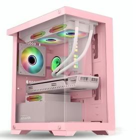 Armaggeddon Gaming PC Case Matx Aquaron Pink, AQUARONP