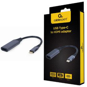 Cablexpert USB Type-C To HDMI Display Adapter Space Grey Retail Pack, A-USB3C-HDMI-01