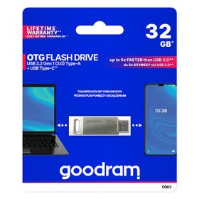 GOODRAM OTG FLASH DRIVE USB3.2 GEN1 32GB TYPE-C SILVER