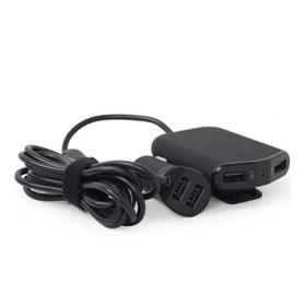 ENERGENIE 4-PORT FRONT AND BACK SEAT CAR CHARGER 9,6A BLACK