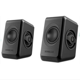 SONIC GEARS USB POWERED QUAD BASS SPEAKERS 2,0 BLACK COOL GREΥ