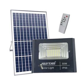 Στεγανός Ηλιακός Προβολέας IP66 Ισχύος 50W με Τηλεχειριστήριο κ' Ψυχρό Λευκό Φως