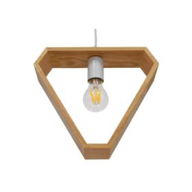 GloboStar ELISE 01430 Μοντέρνο Κρεμαστό Φωτιστικό Οροφής Μονόφωτο 1 x E27 Μπεζ Ξύλινο Δρυς Μ29 x Π8 x Υ28cm