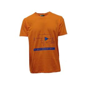 VassiaFashion T-Shirt Unisex Orange Βαμβακερό με Τύπωμα Sallen-Key, Large Πορτοκαλί