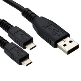 Καλώδιο σύνδεσης Ancus USB σε 2 x Micro USB Μαύρο 1m