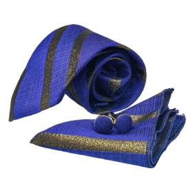 Σετ Γραβάτα με Ποσέτ Golden Blue