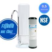Φίλτρο Νερού Άνω Πάγκου Filtrato CHF14-EU Λευκό 10" Με Ανταλλακτικό Φίλτρο Ενεργού Άνθρακα Pure LRC 2510-P5 0,5μm