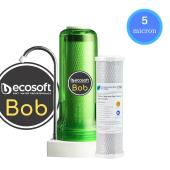 Φίλτρο Nερού Άνω Πάγκου Ecosoft Bob (Green) 10" Με Ανταλλακτικό Φίλτρο Pure CTOP 2510-05 5μm
