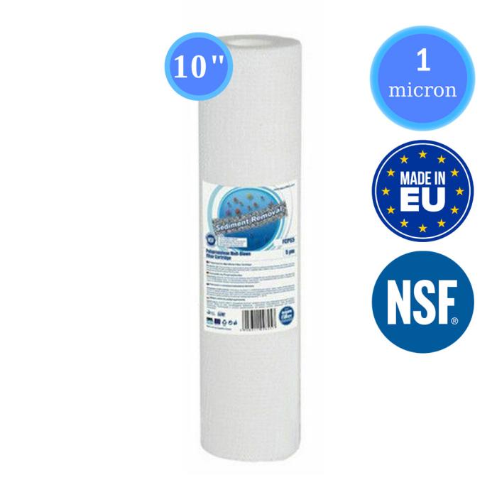 Aquafilter FCPS1 10" 1μm Ανταλλακτικό Φίλτρο Πολυπροπυλενίου (melt-blown) 