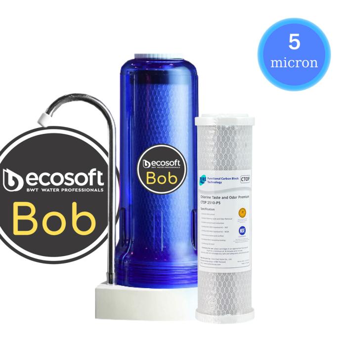 Φίλτρο Nερού Άνω Πάγκου Ecosoft Bob (Ocean) 10" Με Ανταλλακτικό Φίλτρο Pure CTOP 2510-05 5μm