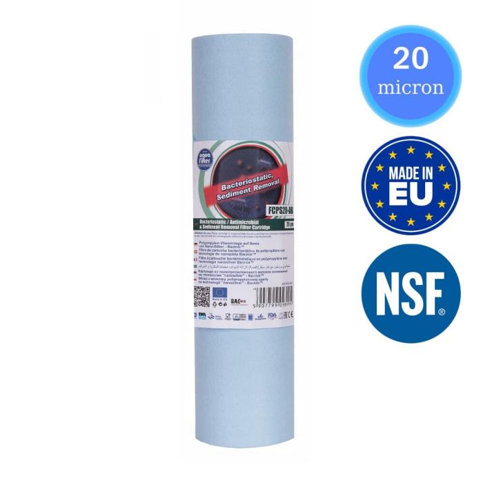 Aquafilter FCPS20-AB 10" 20μm Ανταλλακτικό Φίλτρο Πολυπροπυλενίου Βακτηριοστατικό 