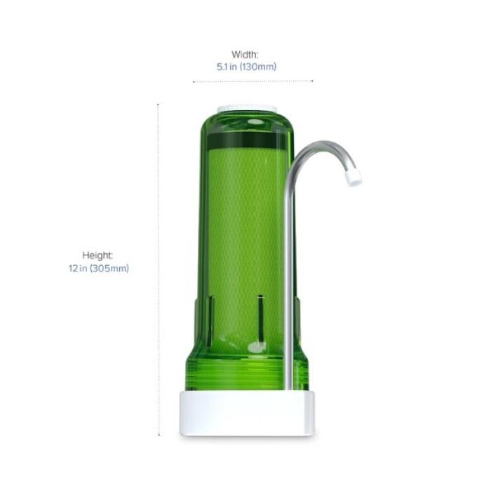 Φίλτρο Nερού Άνω Πάγκου Ecosoft Bob (Green) 10" Με Ανταλλακτικό Φίλτρο Pure LRC 2510-P5 0,5μm