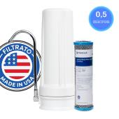 Φίλτρο Νερού Άνω Πάγκου Filtrato CHF14-USA Λευκό 10" Με Ανταλλακτικό Φίλτρο Pentair CFB-PB-10 (USA) 0,5μm