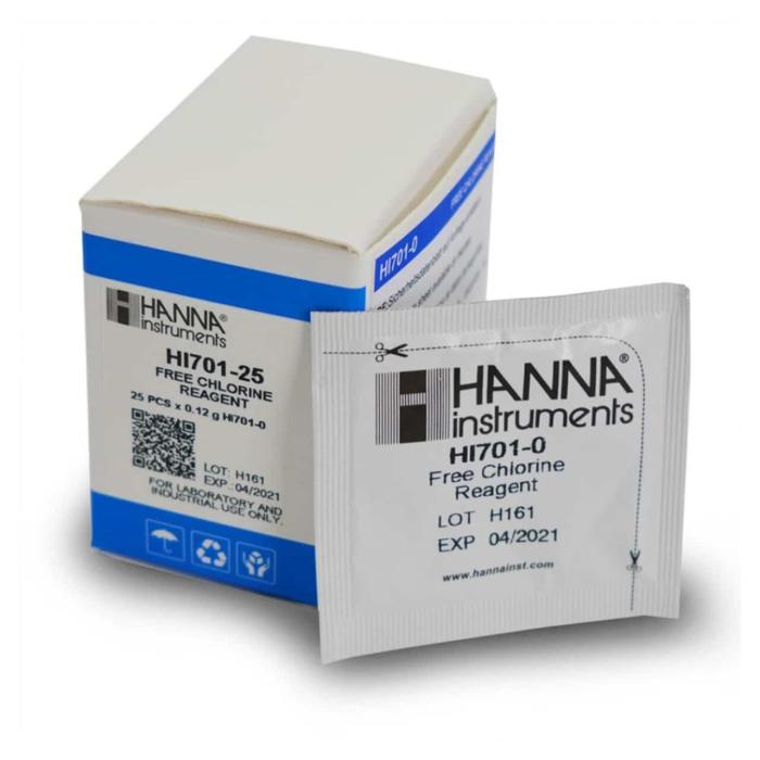 Hanna HI701-25 Αντιδραστήριο Ελεύθερου Χλωρίου σε φακελάκια (25τεμ)