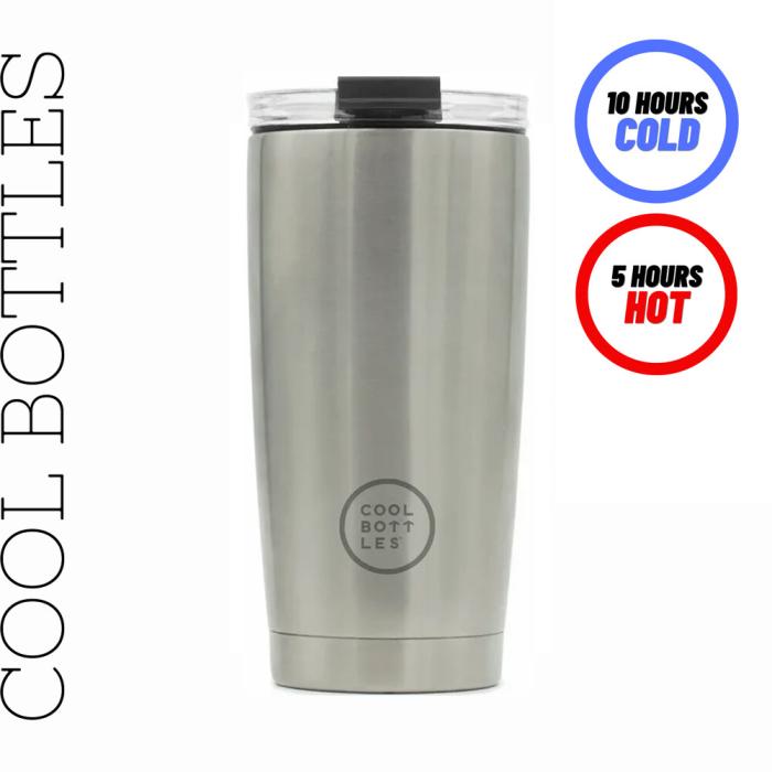 Ανοξείδωτο Ποτήρι – Θερμός Tumbler 550ml Cool Bottle Metallic Silver 