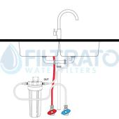 Undercounter Filter Housing 10" Pentair 2G Slimline White 1/2" Supply