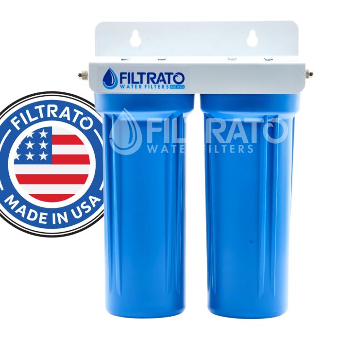 Διπλή Φιλτροθήκη Κάτω Πάγκου 10" Filtrato WHF14D-USA Παροχή 1/4"
