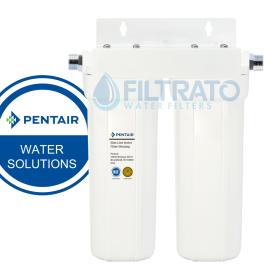  Διπλή Φιλτροθήκη Κάτω Πάγκου 10" Pentair 2G Slimline White Παροχή 1/2"