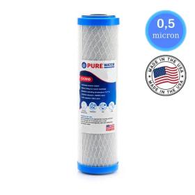 Purewater CV2510 0,5μm 10&quot; Ανταλλακτικό Φίλτρο Συμπαγούς Ενεργού Άνθρακα