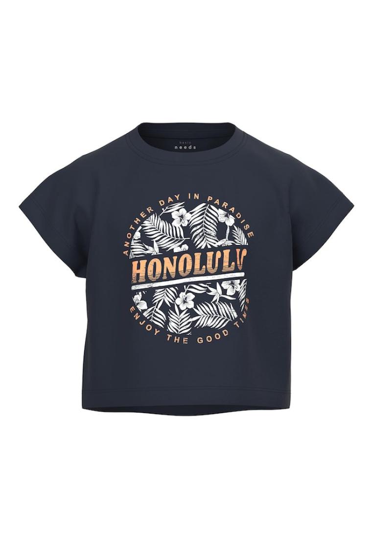 Μπλούζα crop top "Honolulu" μπλε