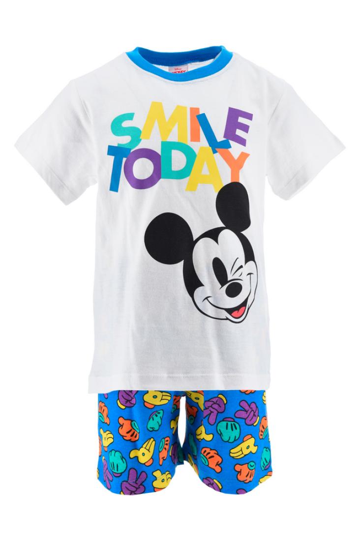 Σετ βερμούδα Mickey Mouse "Smile today" λευκό