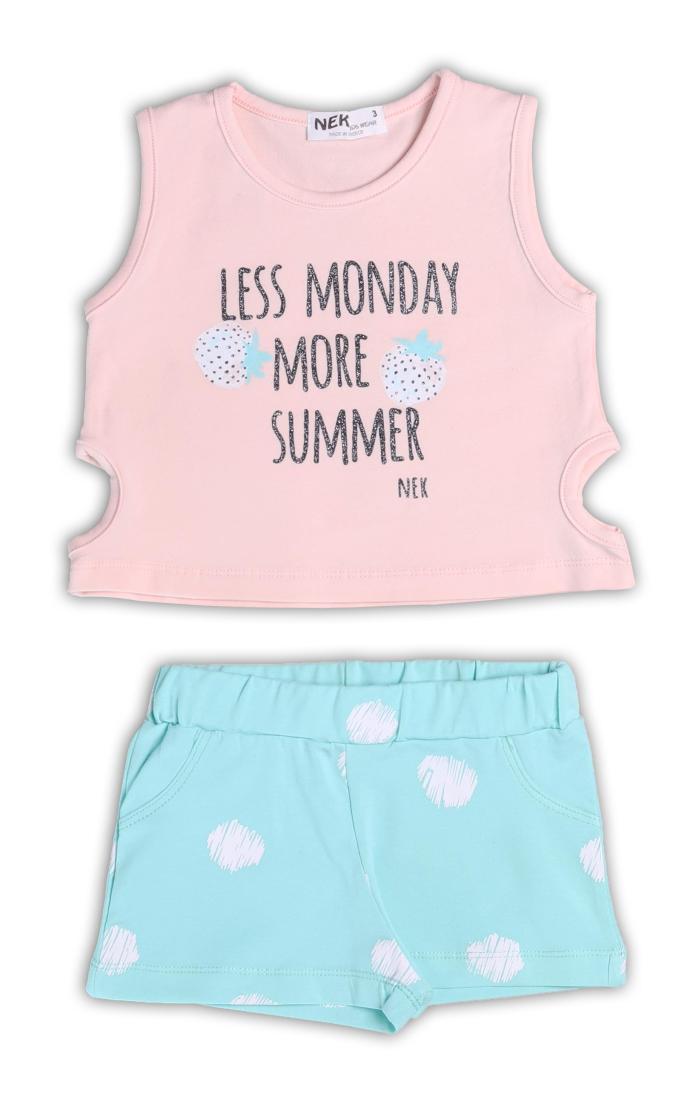 Σετ σορτς "Less Monday more summer" σομόν