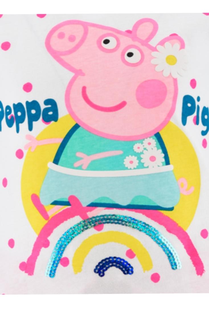 Σετ σορτς Peppa Pig "Rainbow" λευκό