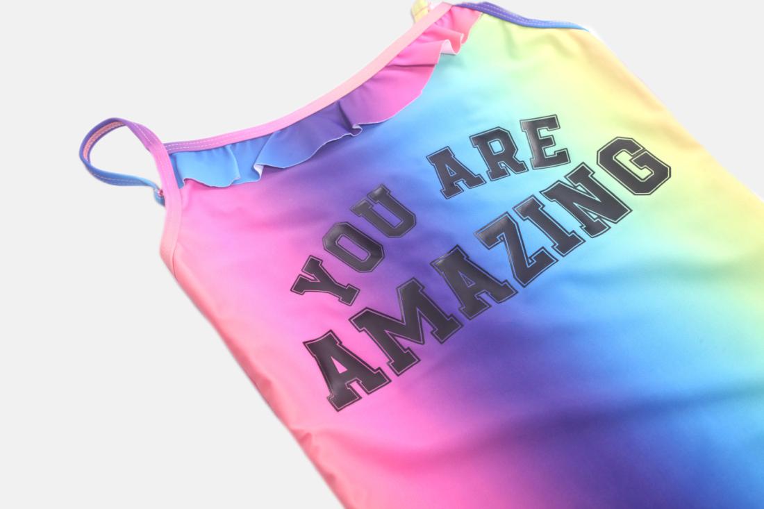 Ολόσωμο μαγιό "You are amazing" ροζ