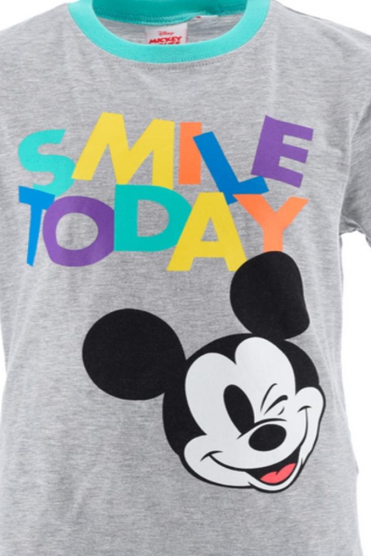 Σετ βερμούδα Mickey Mouse "Smile today" γκρι μελανζέ