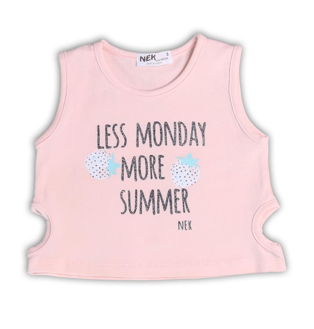 Σετ σορτς "Less Monday more summer" σομόν