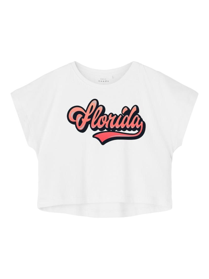 Μπλούζα crop top "Florida" λευκή