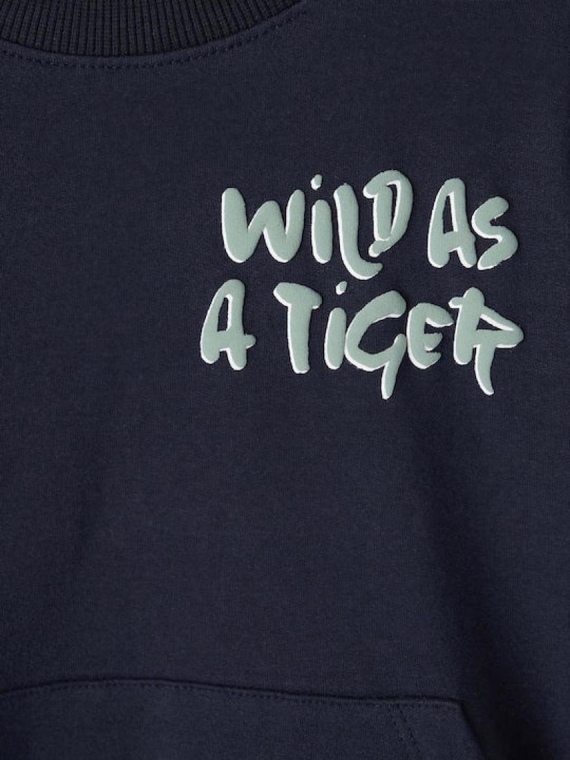 Μπλούζα φούτερ "Wild as a tiger" μπλε