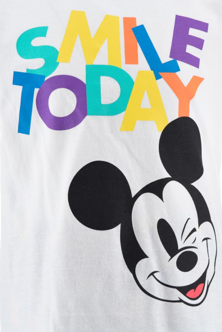 Σετ βερμούδα Mickey Mouse "Smile today" λευκό