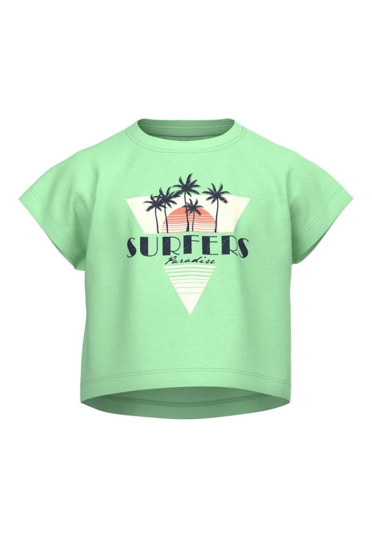 Μπλούζα crop top "Surfers" λαχανί