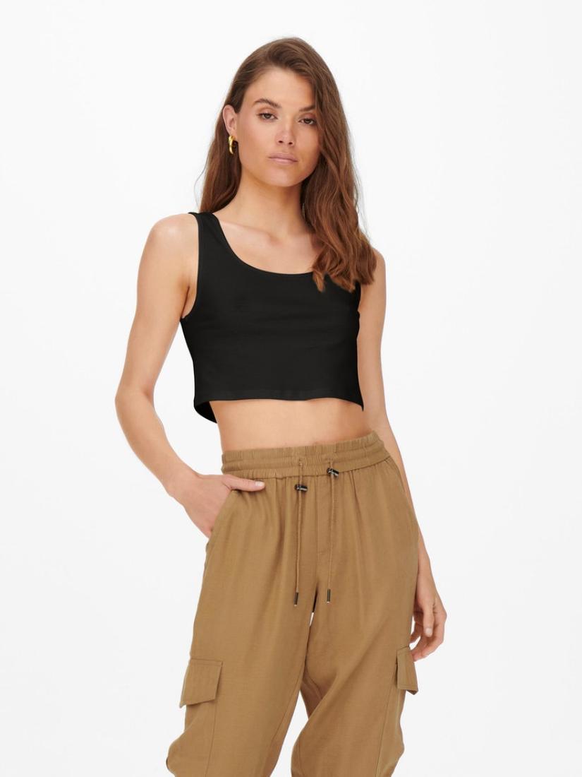 Μπλούζα crop top "Kira" μαύρη