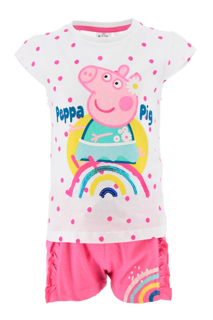 Σετ σορτς Peppa Pig "Rainbow" λευκό