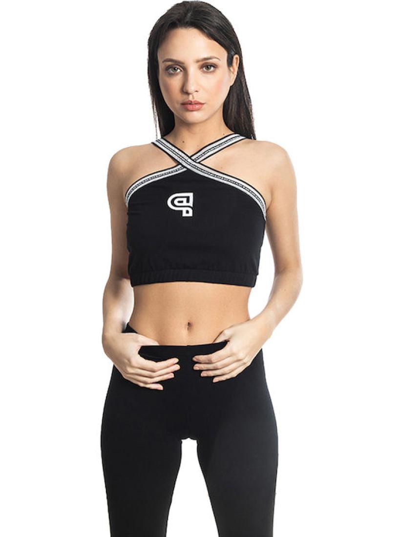 Μπλούζα crop top "P" μαύρη