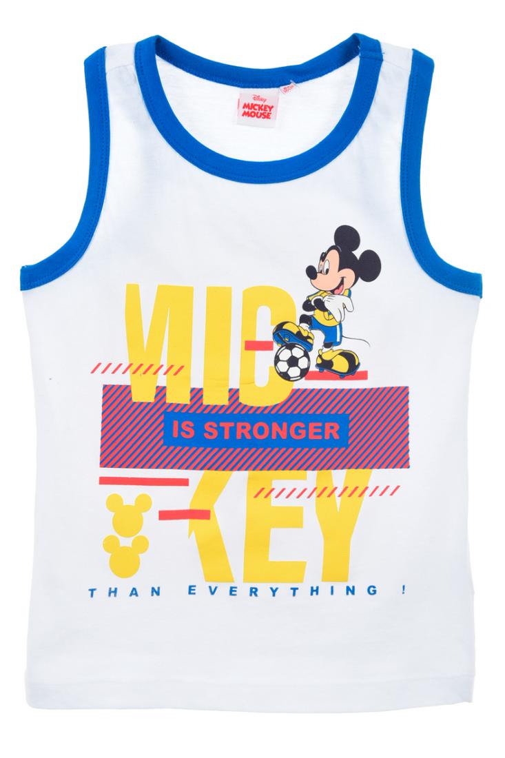 Μπλούζα αμάνικη αγόρι "Mickey is stronger" λευκή