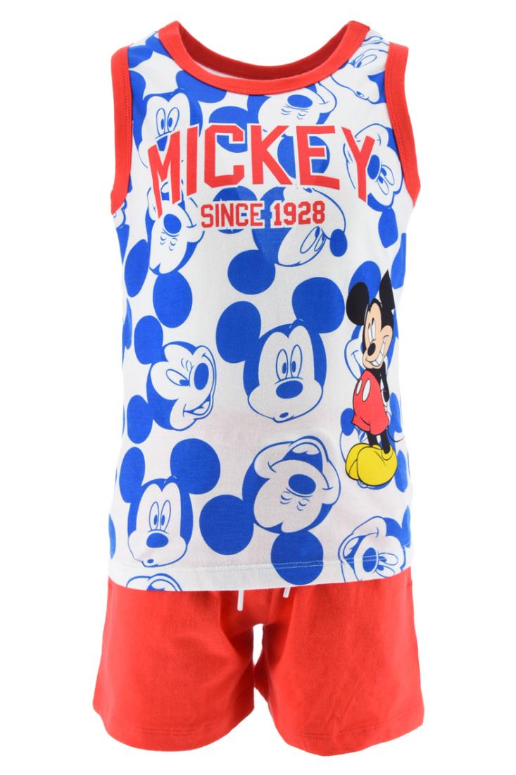 Σετ σορτς μακό αγόρι "Mickey since 1928" λευκό-κόκκινο