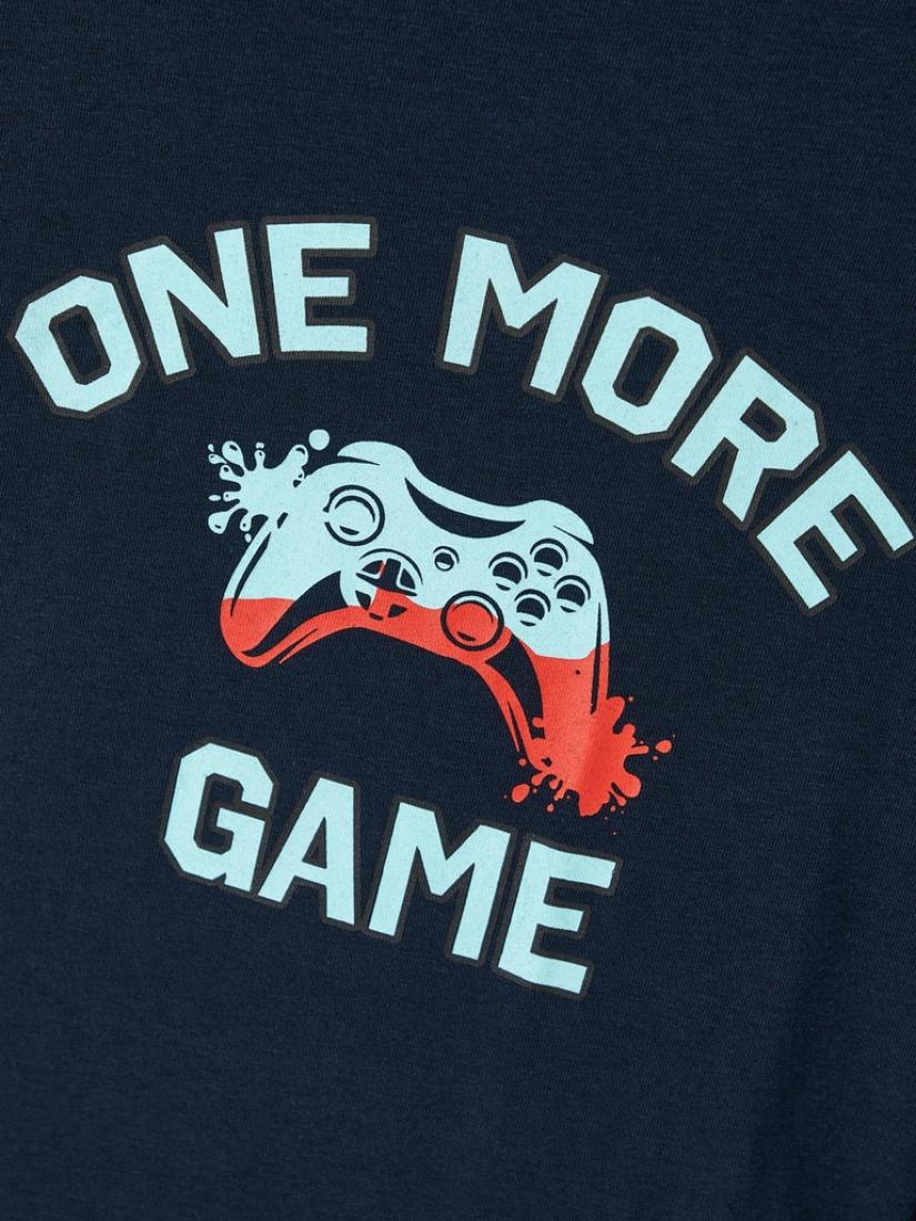 Πυτζάμα "One more game" μπλε Οργανικό βαμβάκι