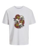 Μπλούζα κοντομάνικη ανδρική "Skull and roses" λευκή